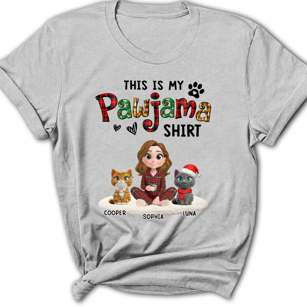 Pawjama Shirt Funny Cartoon Ver Cat - Personalized Custom Women's T-shirt