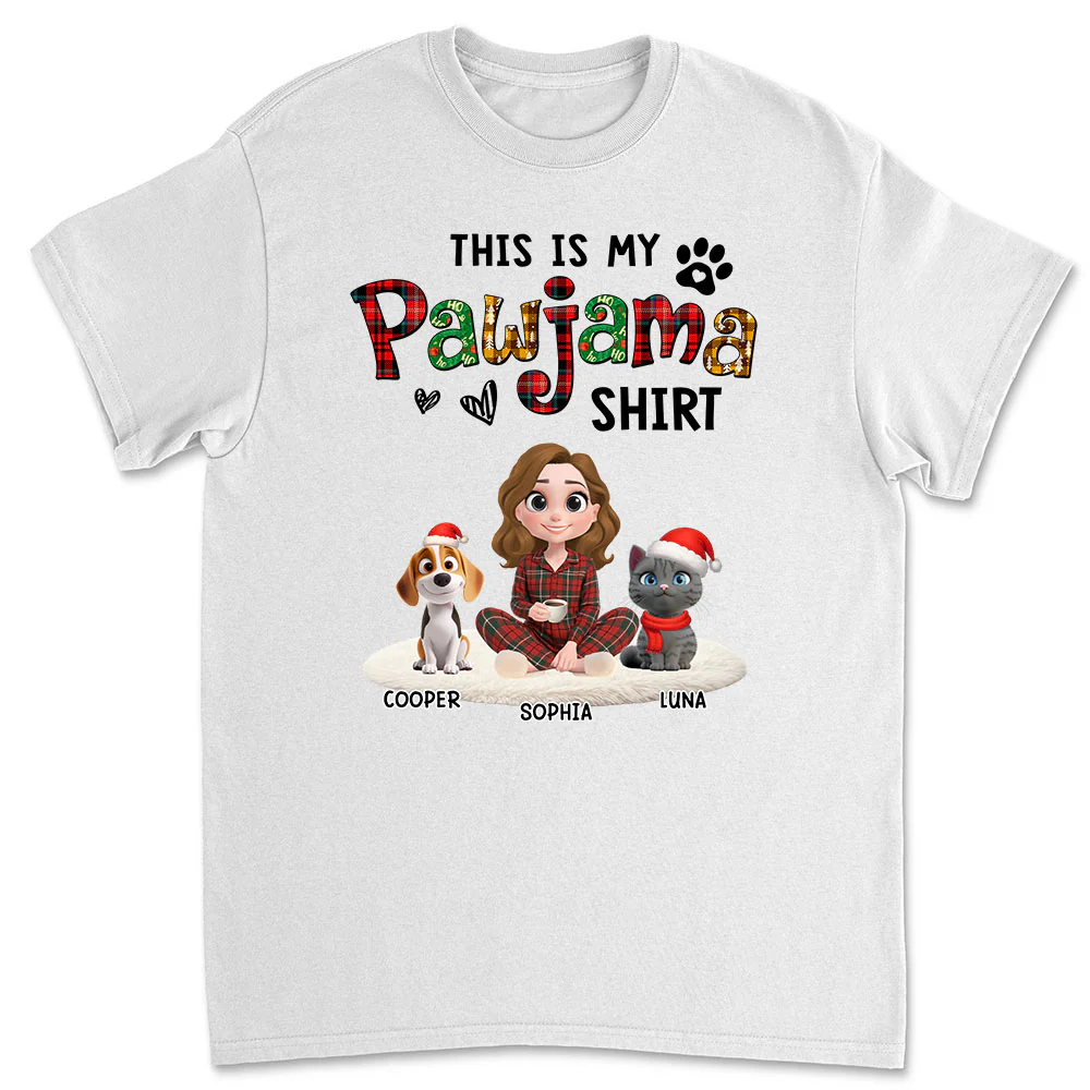 Pawjama Shirt Funny Cartoon Ver Pet - Personalized Custom Unisex T-Shirt