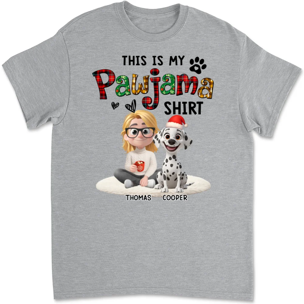 Pawjama Shirt Funny Cartoon Ver Pet - Personalized Custom Unisex T-Shirt - Image 6
