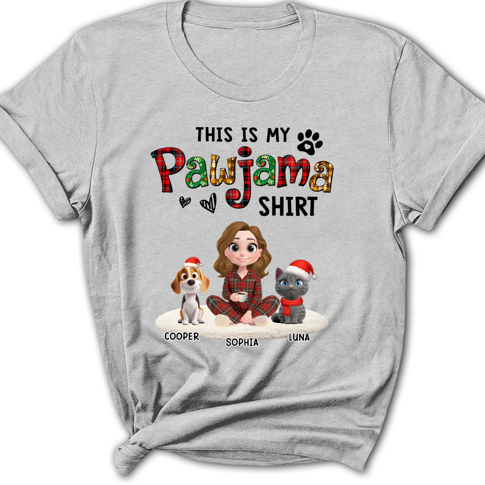Pawjama Shirt Funny Cartoon Ver Pet - Personalized Custom Women's T-shirt
