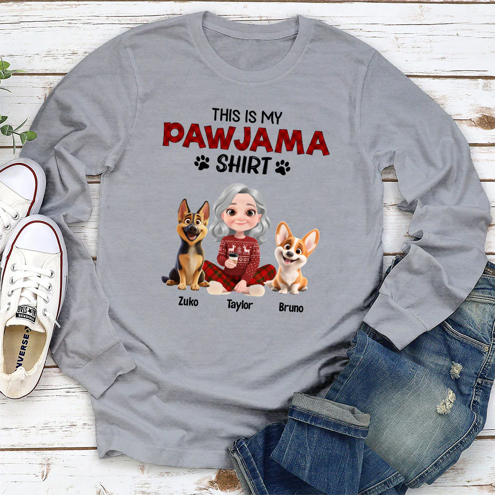 Pawjama Shirt New Style Cartoon - Personalized Custom Long Sleeve T-shirt - Image 2