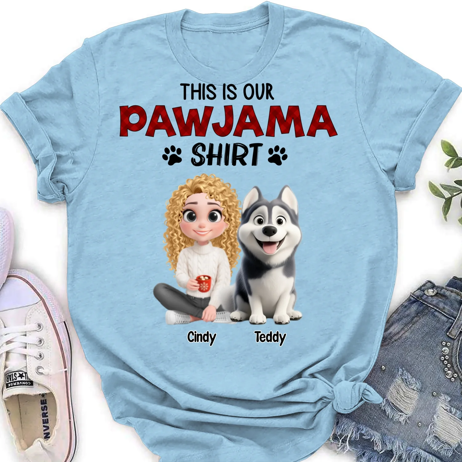 Pawjama Shirt New Style Cartoon - Personalized Custom Women's T-Shirt - Image 7