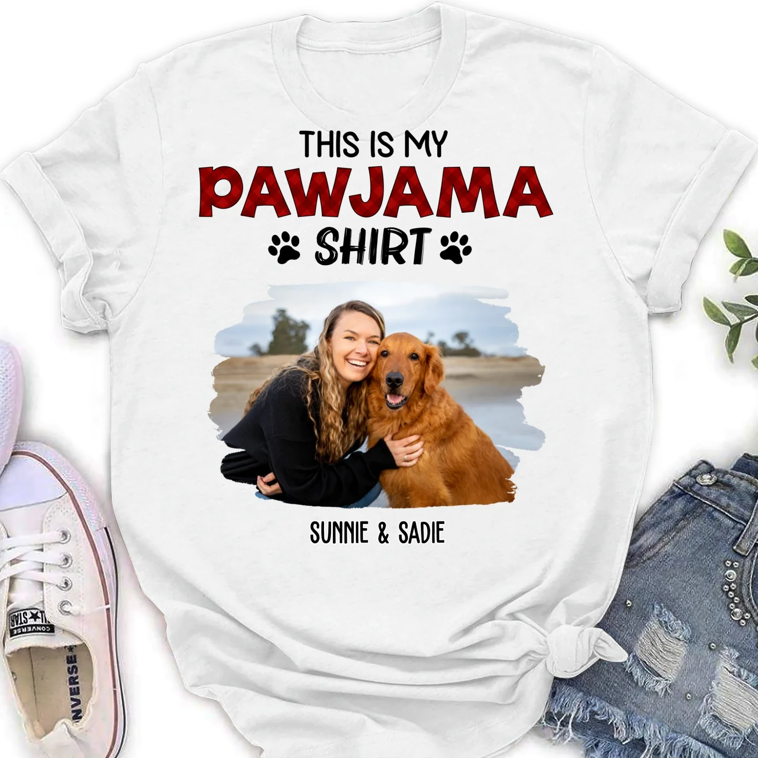 Pawjama Shirt New Style Cartoon Photo - Personalized Custom Women's T-Shirt - Image 5