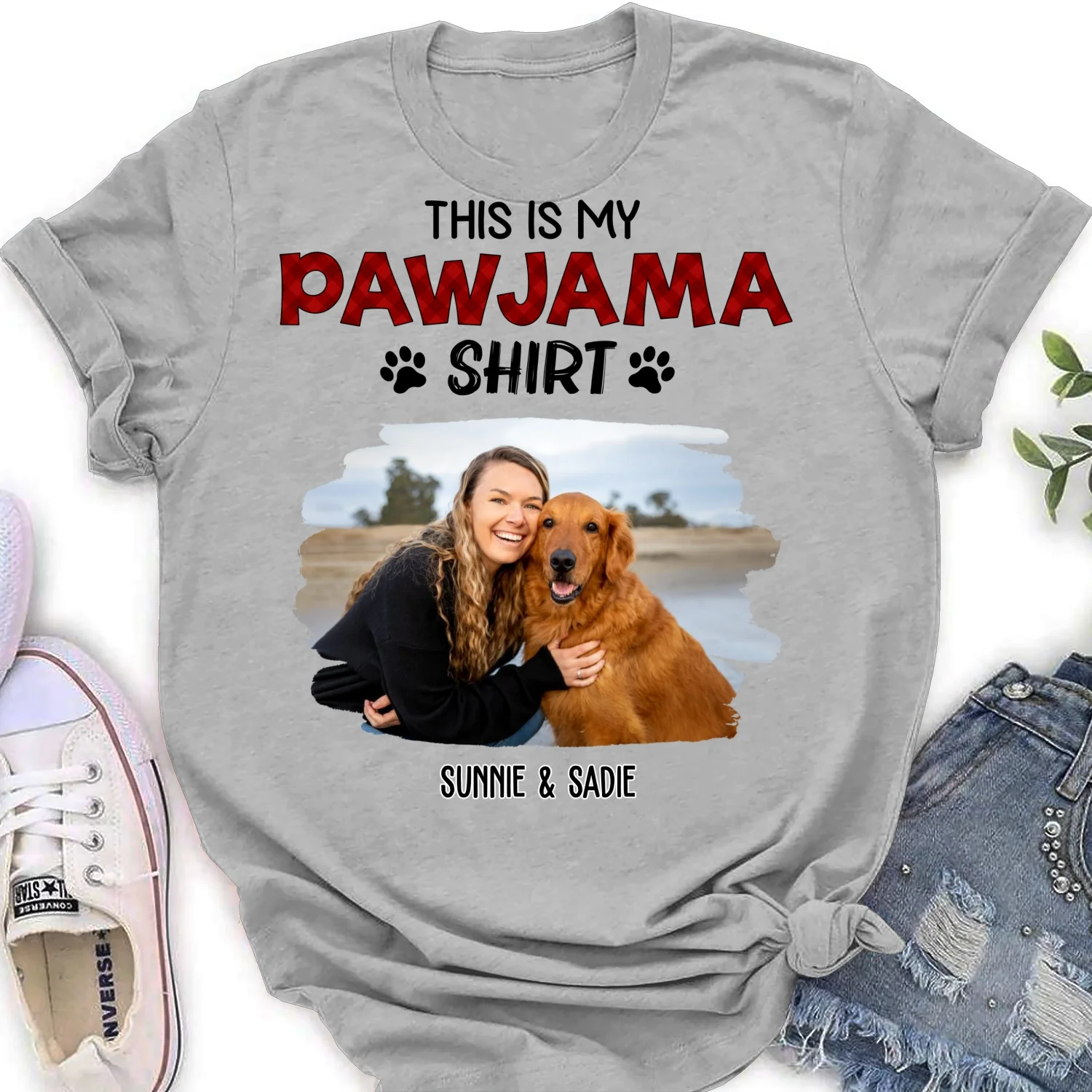 Pawjama Shirt New Style Cartoon Photo - Personalized Custom Women's T-Shirt - Image 6