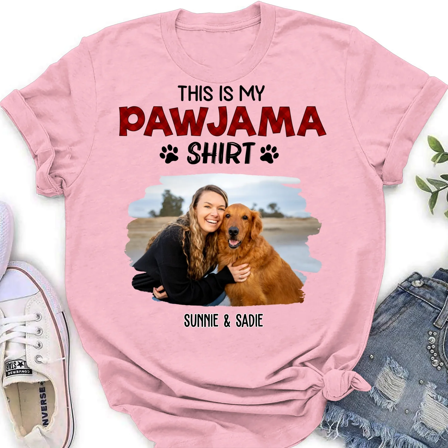 Pawjama Shirt New Style Cartoon Photo - Personalized Custom Women's T-Shirt - Image 7