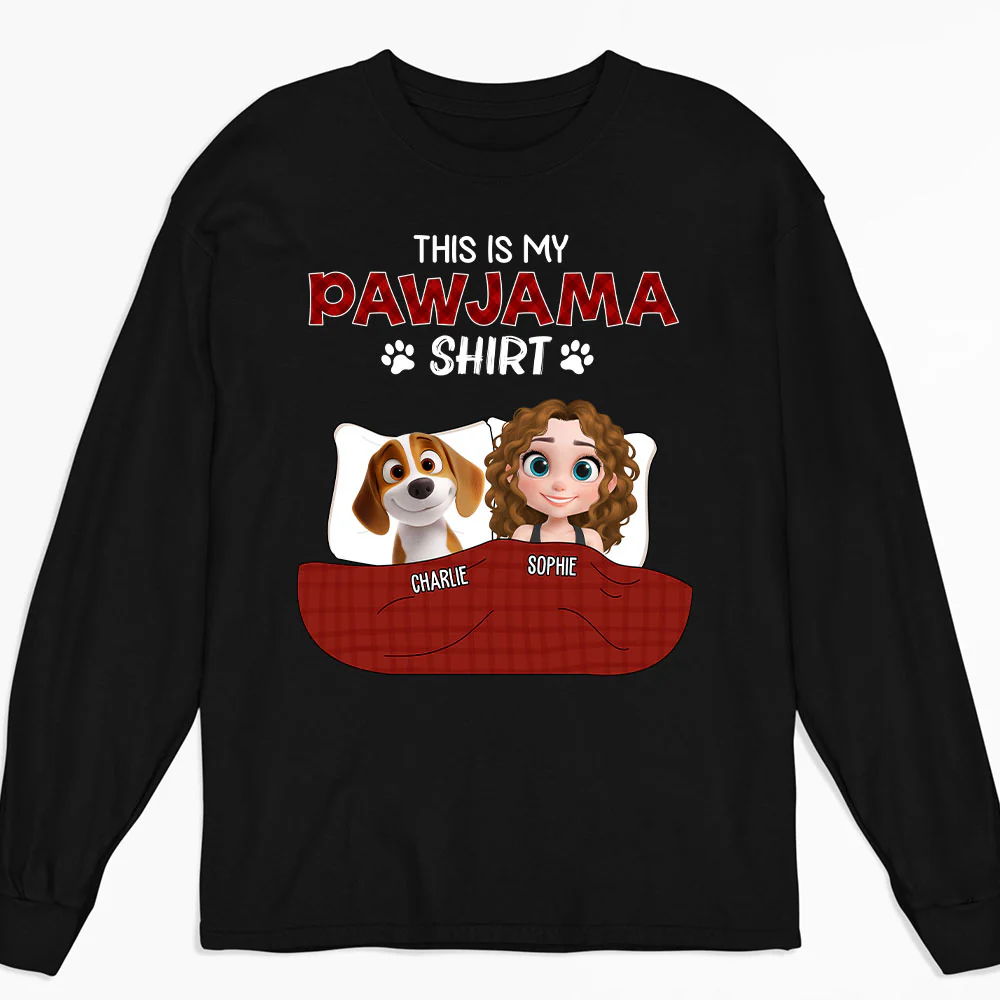 Pawjama Shirt New Style Dark Version - Personalized Custom Long Sleeve T-Shirt