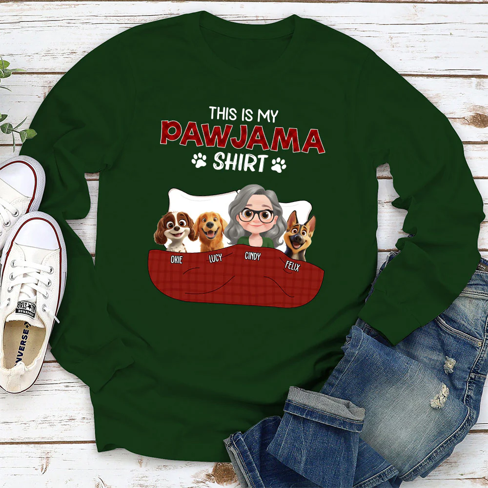 Pawjama Shirt New Style Dark Version - Personalized Custom Long Sleeve T-Shirt - Image 3