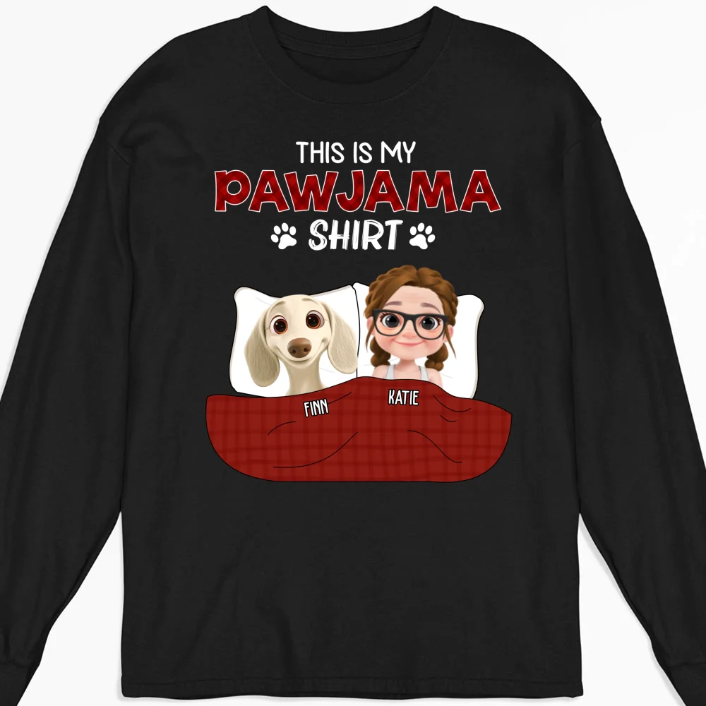 Pawjama Shirt New Style Dark Version - Personalized Custom Long Sleeve T-Shirt - Image 4