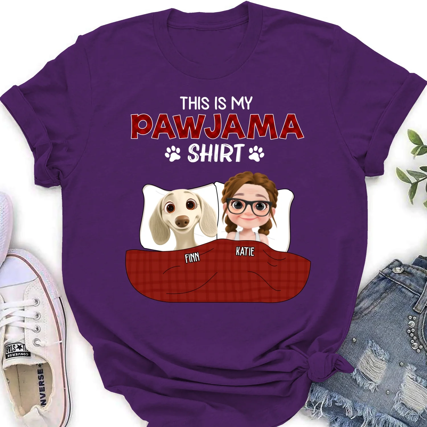 Pawjama Shirt New Style Dark Version - Personalized Custom Women's T-Shirt - Image 10