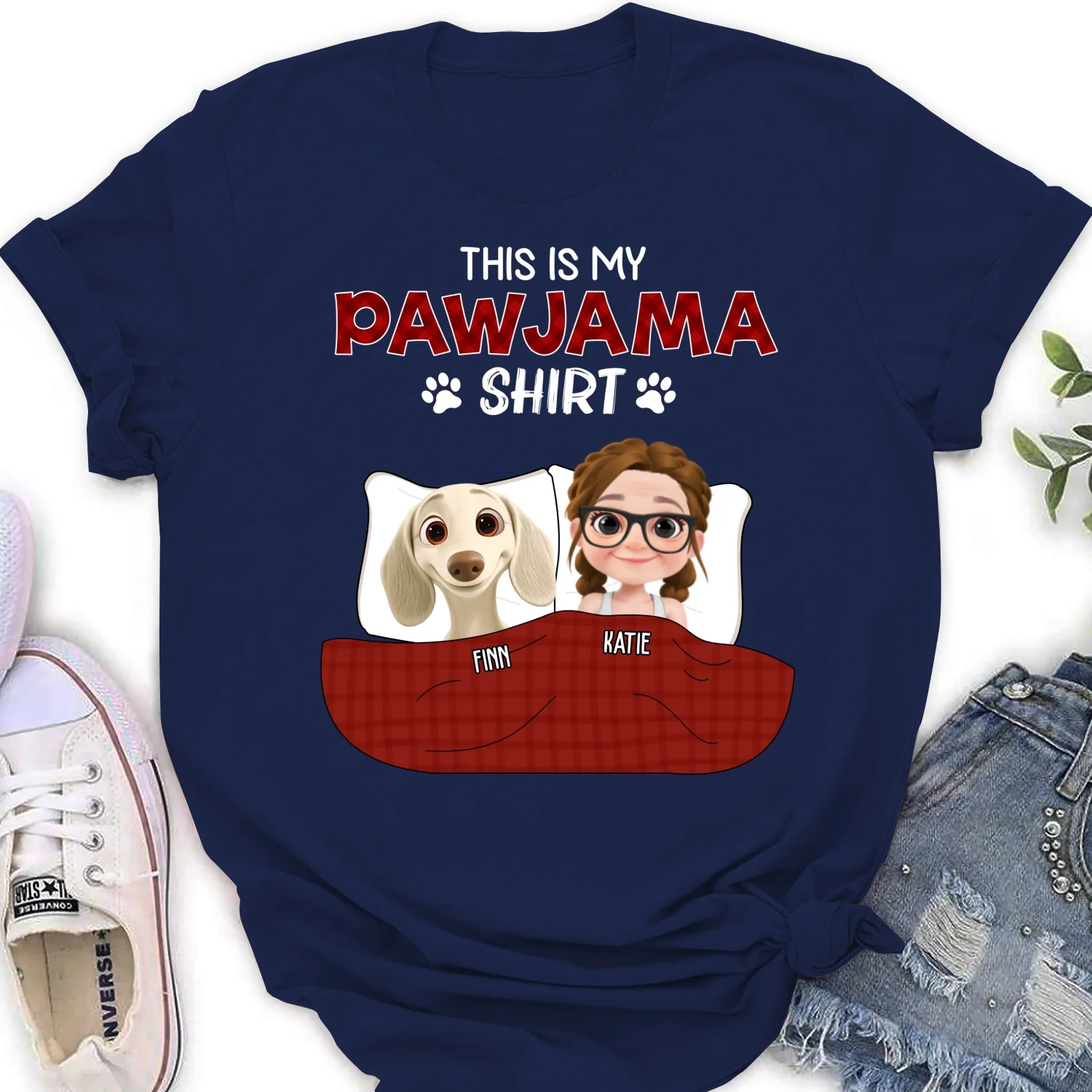 Pawjama Shirt New Style Dark Version - Personalized Custom Women's T-Shirt - Image 7