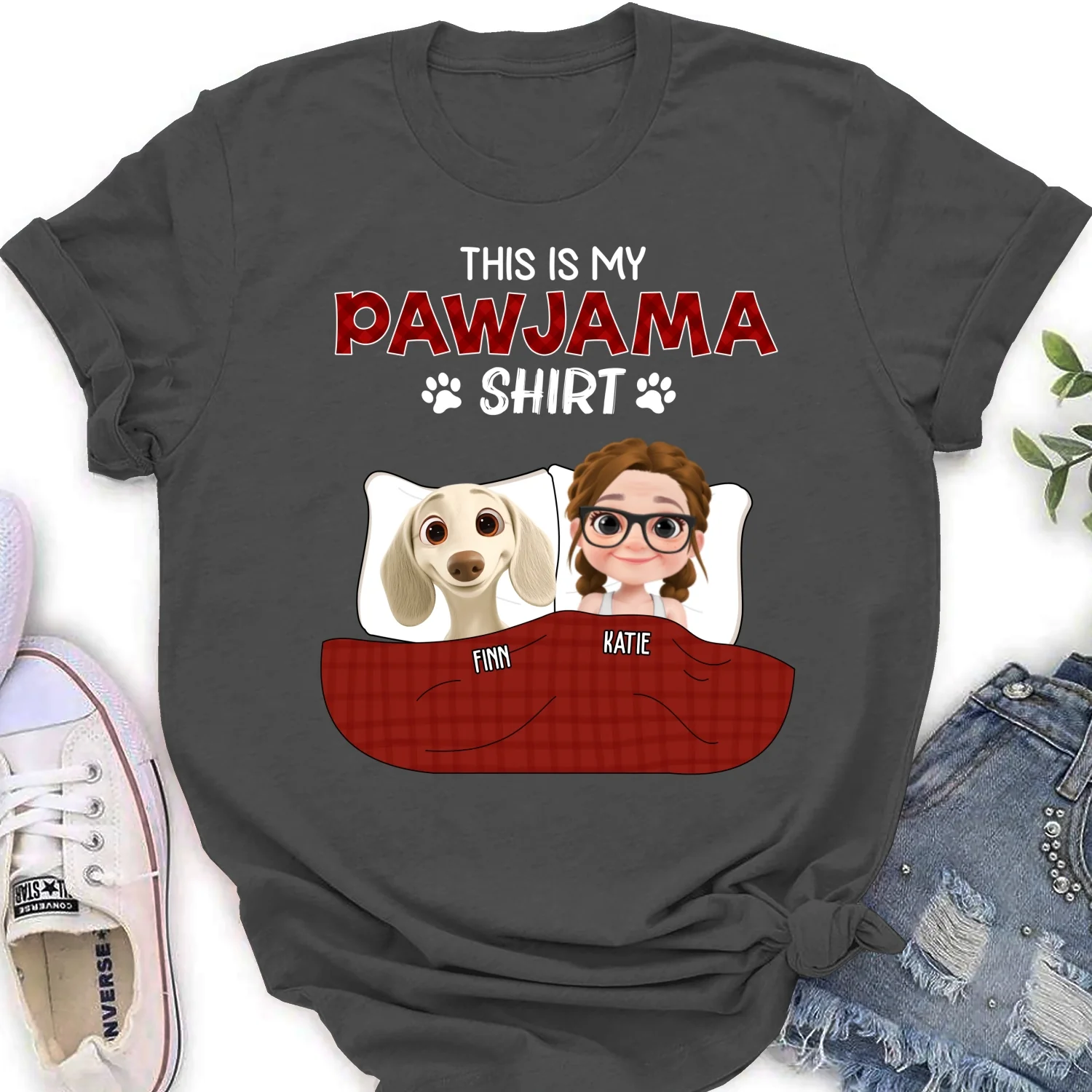 Pawjama Shirt New Style Dark Version - Personalized Custom Women's T-Shirt - Image 9