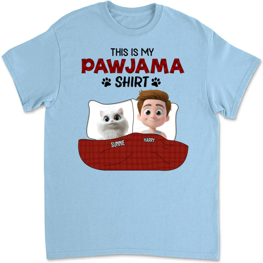 Pawjama Shirt New Style Of Cat Dad - Personalized Custom Unisex T-Shirt - Image 7