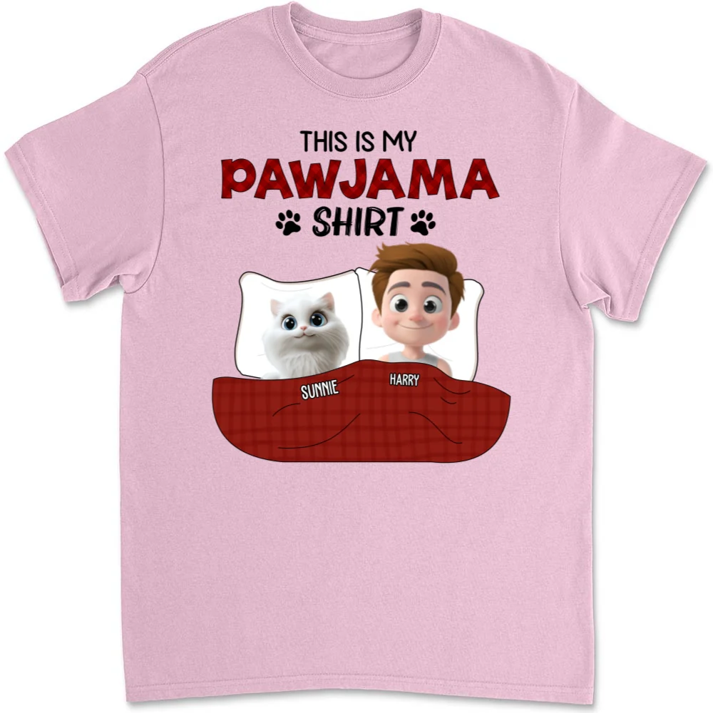 Pawjama Shirt New Style Of Cat Dad - Personalized Custom Unisex T-Shirt - Image 8