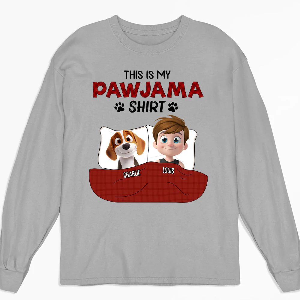 Pawjama Shirt New Style Of Dog Dad - Personalized Custom Long Sleeve T-shirt