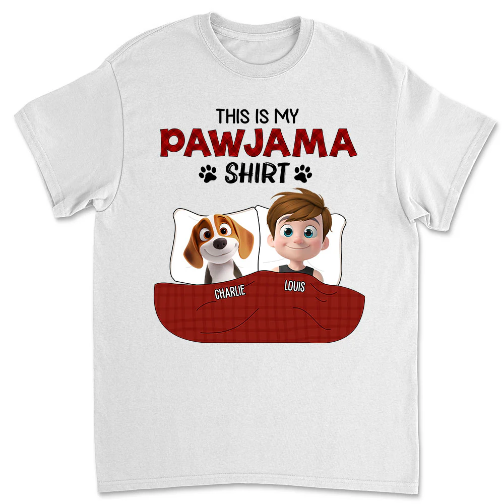 Pawjama Shirt New Style Of Dog Dad - Personalized Custom Unisex T-shirt