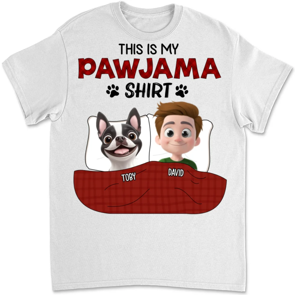 Pawjama Shirt New Style Of Dog Dad - Personalized Custom Unisex T-shirt - Image 5