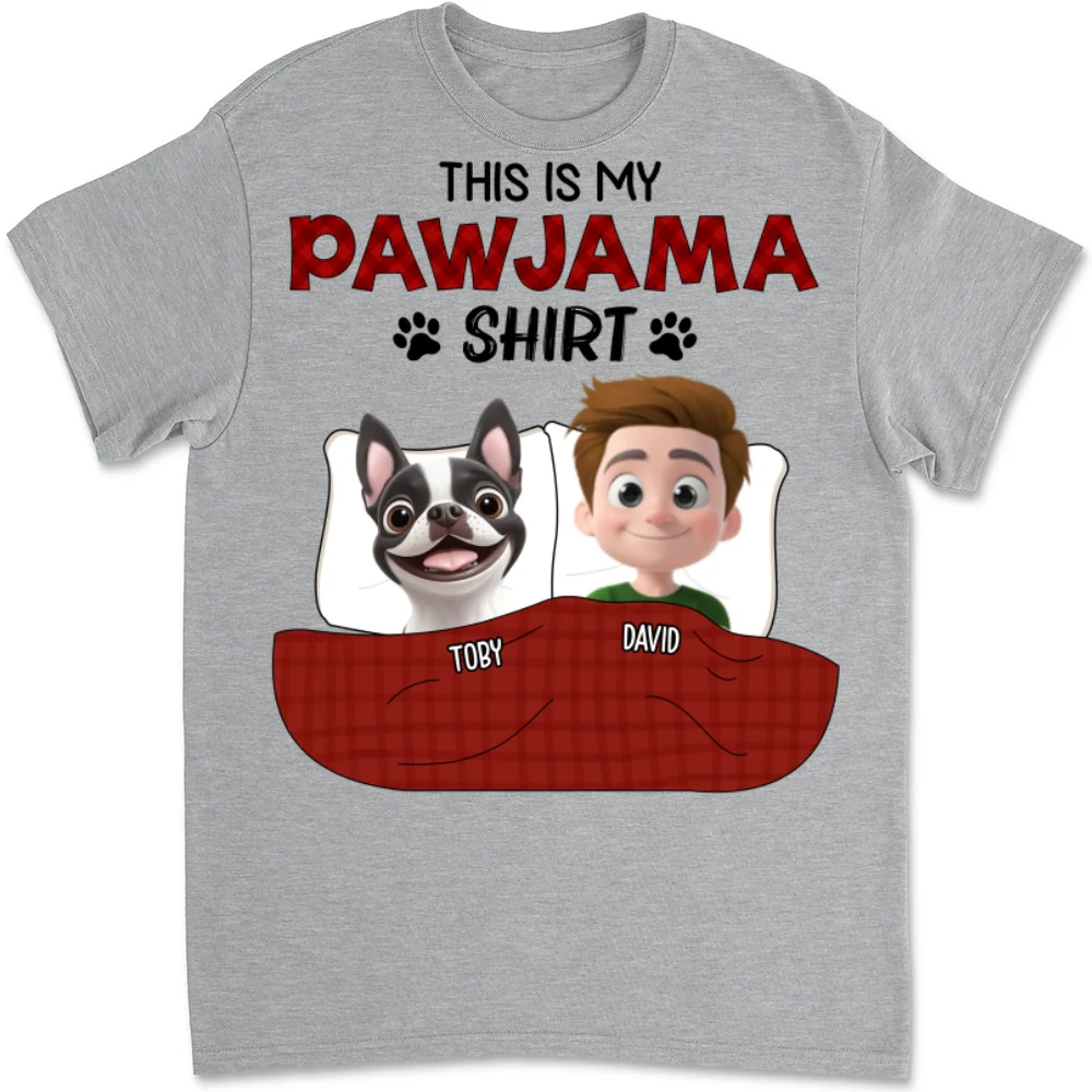 Pawjama Shirt New Style Of Dog Dad - Personalized Custom Unisex T-shirt - Image 6