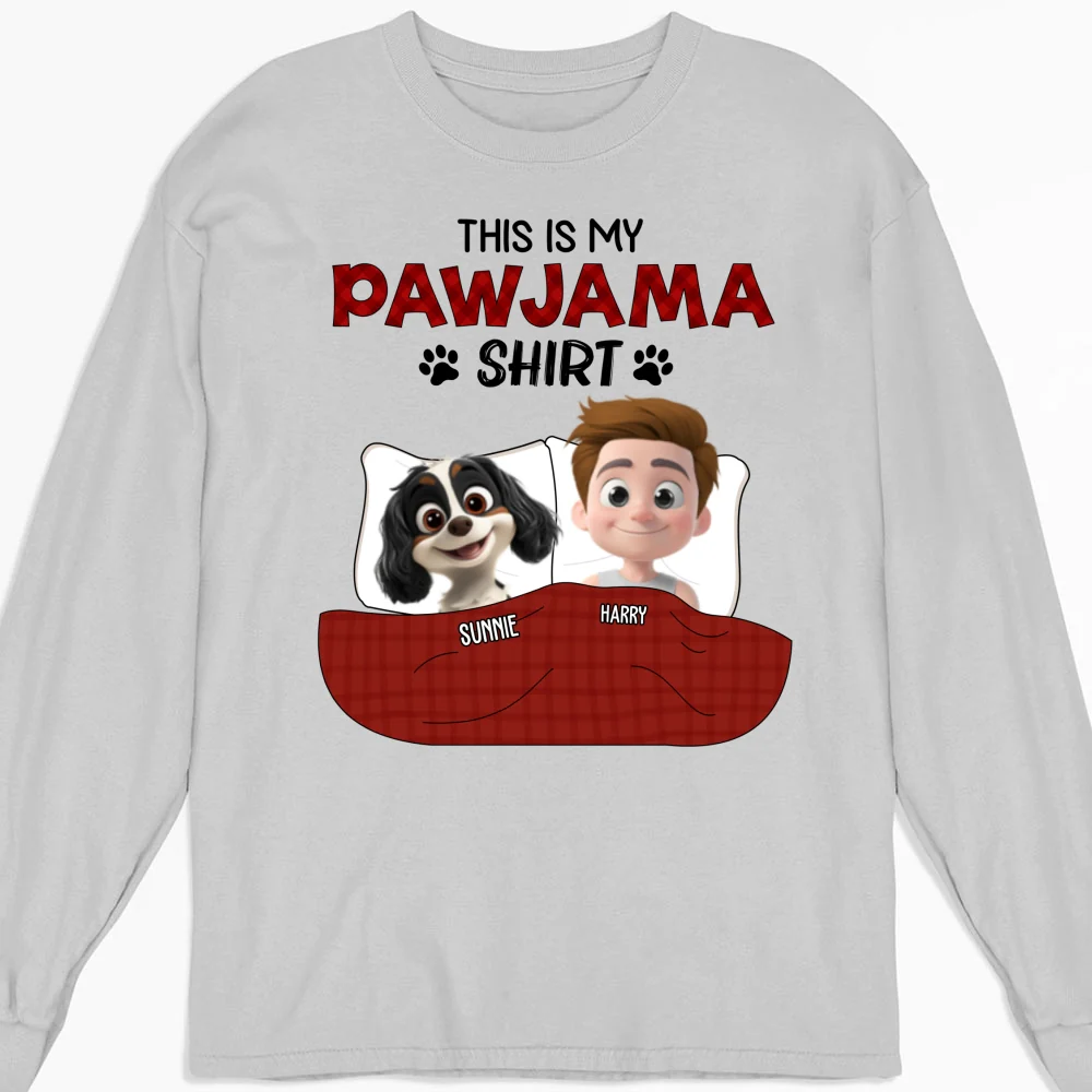 Pawjama Shirt New Style Of Pet Dad - Personalized Custom Long Sleeve T-shirt - Image 3