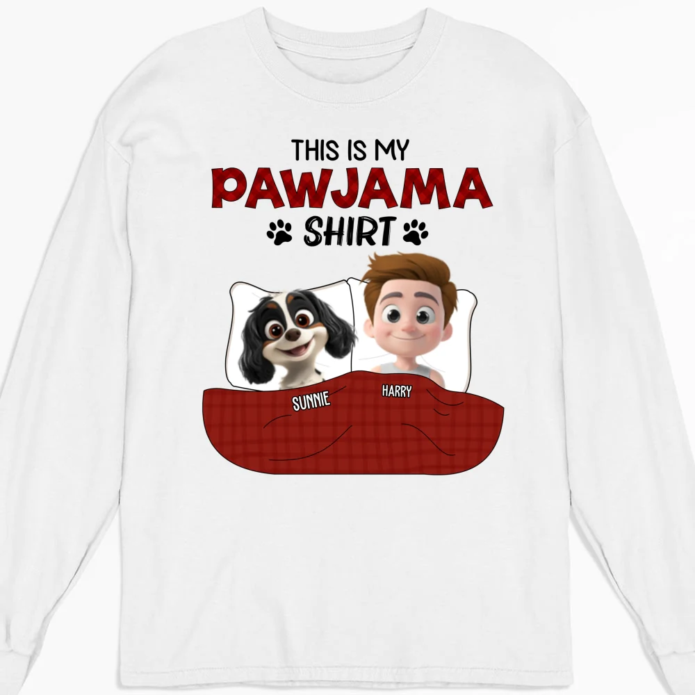 Pawjama Shirt New Style Of Pet Dad - Personalized Custom Long Sleeve T-shirt - Image 4