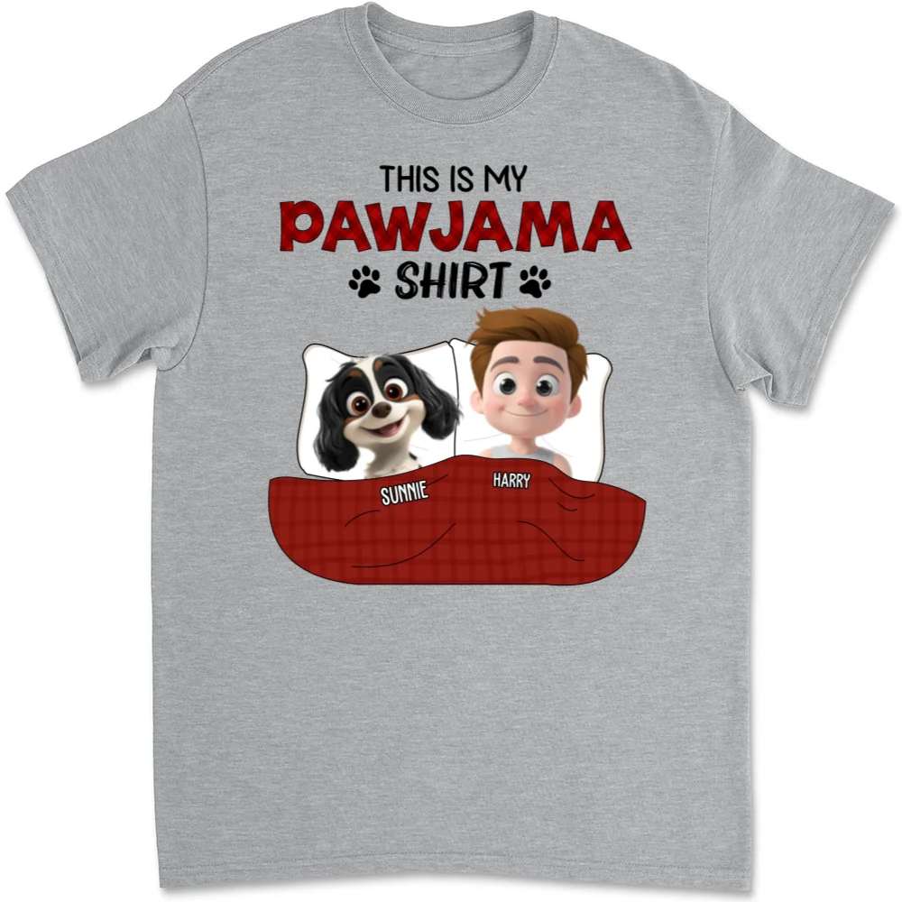 Pawjama Shirt New Style Of Pet Dad - Personalized Custom Unisex T-Shirt - Image 6