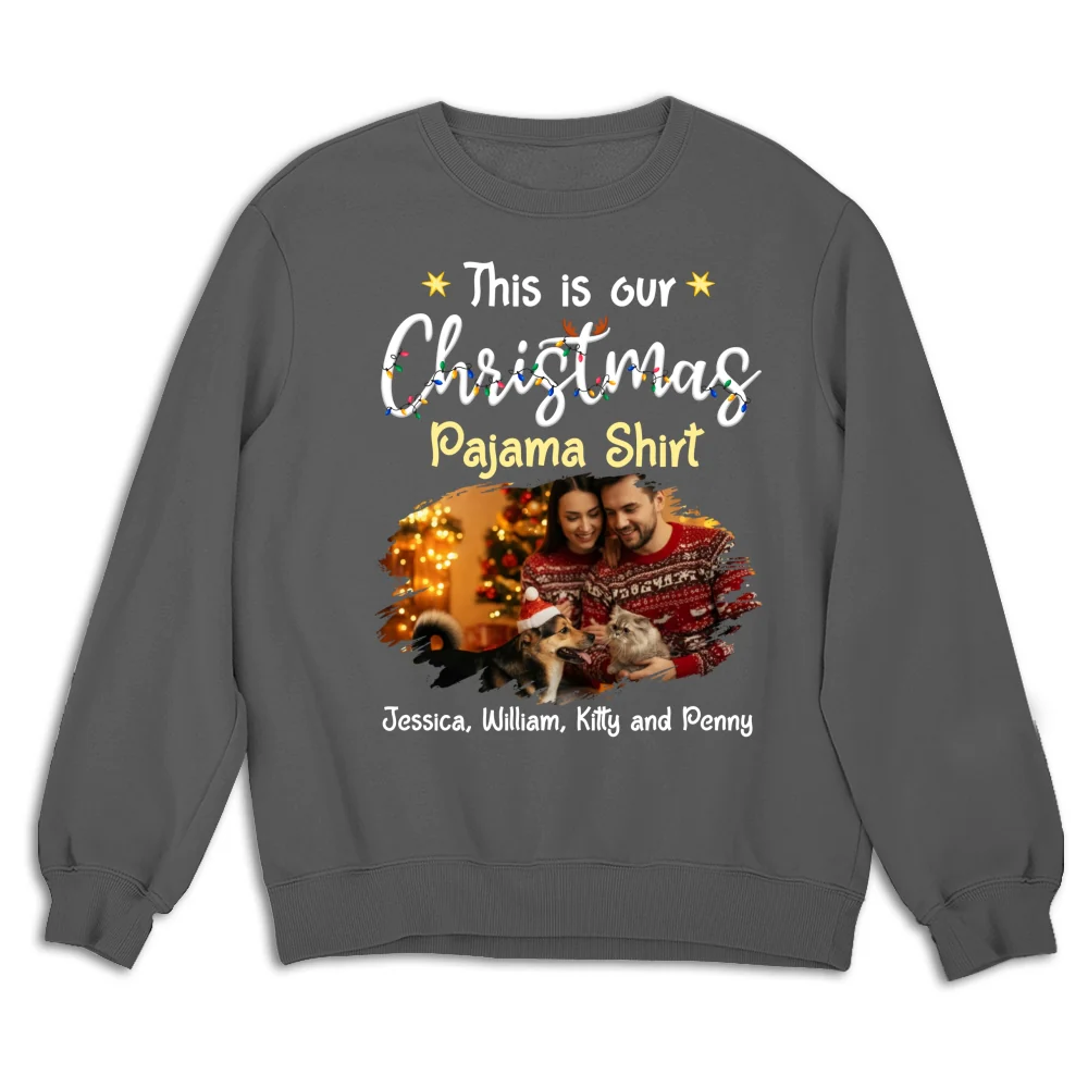 Pawjama Shirt Pet Christmas Ver Couple Photo - Personalized Custom Sweatshirt - Image 10