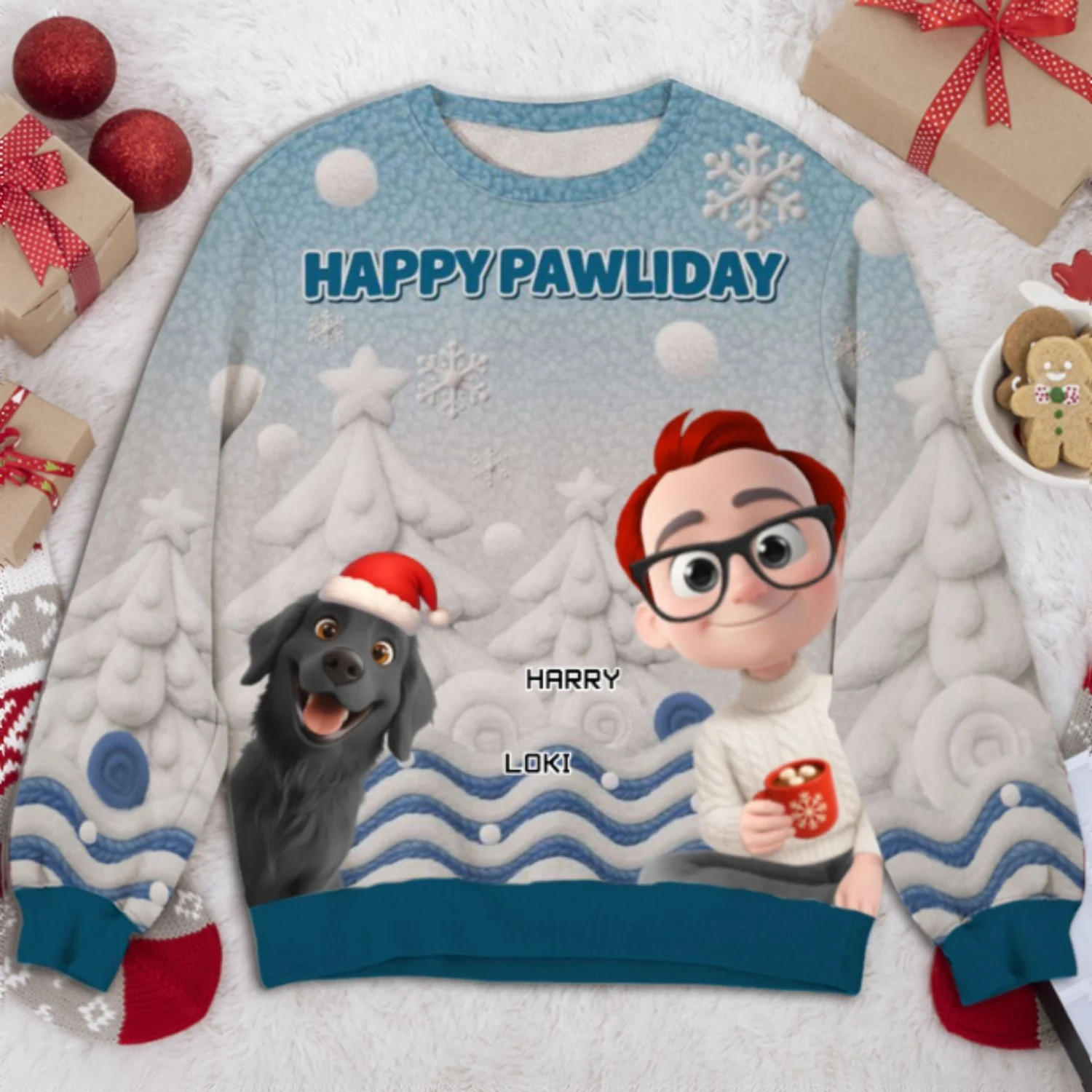 Pawliday With You - Personalized Custom All-Over-Print Sweatshirt - Image 8