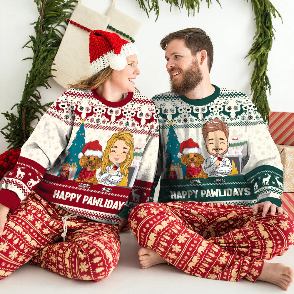 Pawlidays With Pets - Personalized Custom All-Over-Print Sweatshirt - Image 5