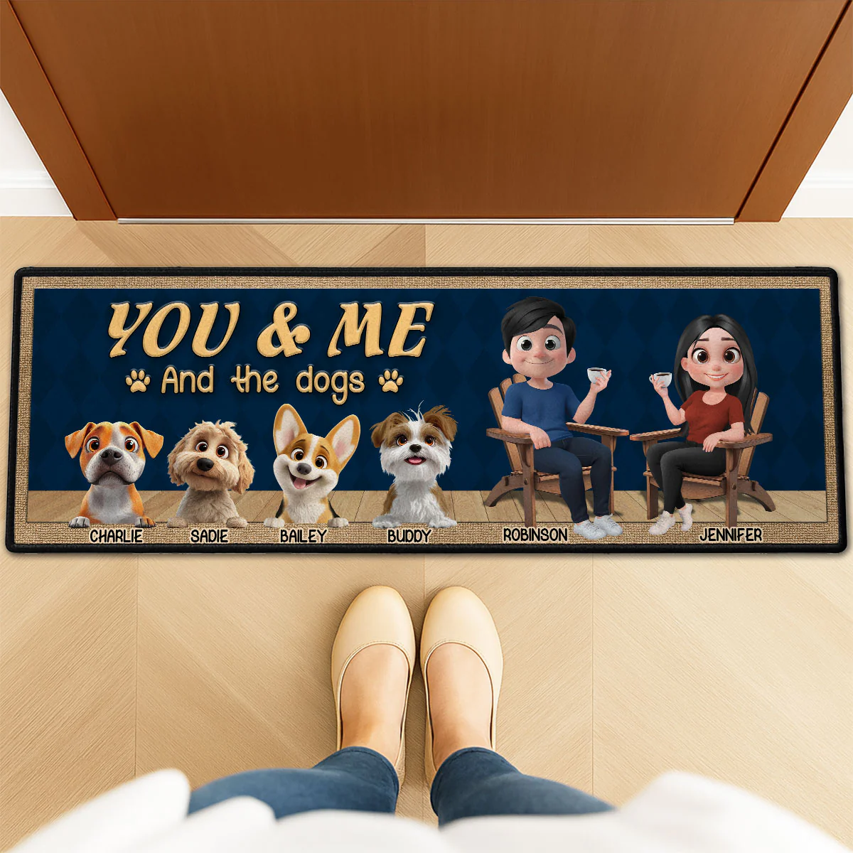 Pawprints Between You And Me - Personalized Custom Runner Rug - Image 3