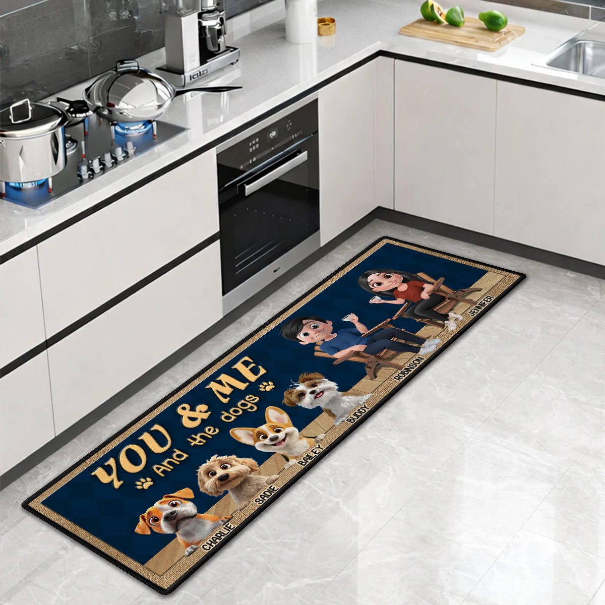 Pawprints Between You And Me - Personalized Custom Runner Rug - Image 7