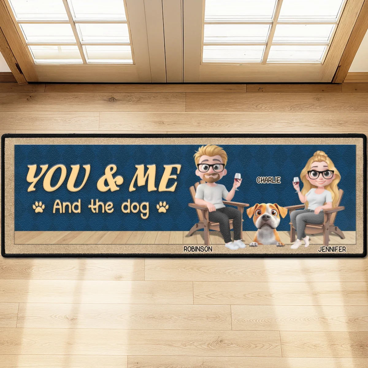 Pawprints Between You And Me - Personalized Custom Runner Rug - Image 9