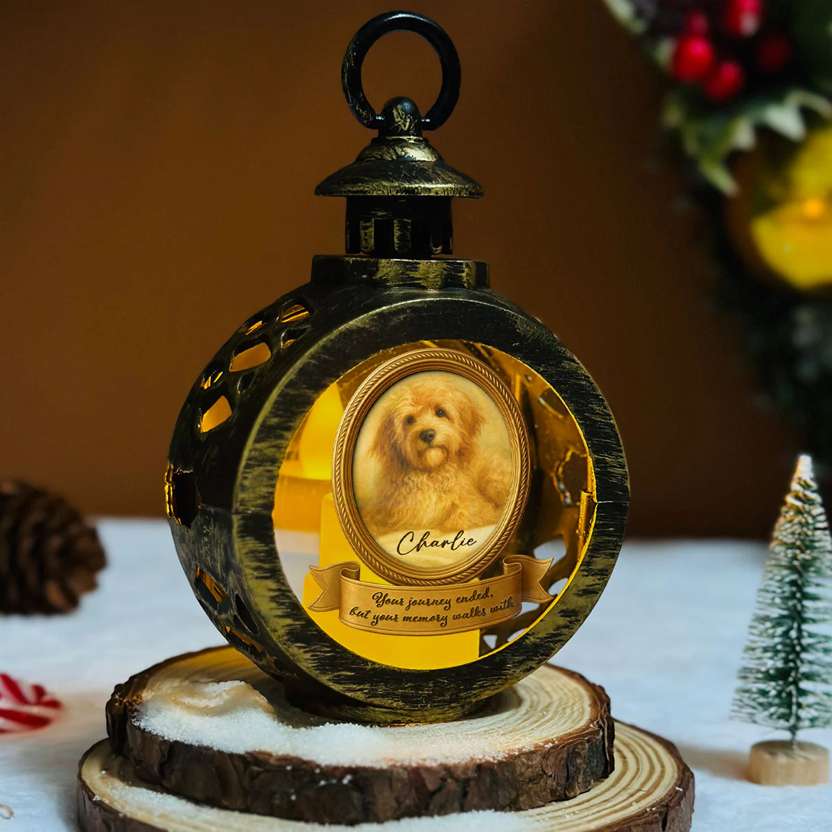 Paws In Heaven - Personalized Custom Christmas Lantern - Image 5