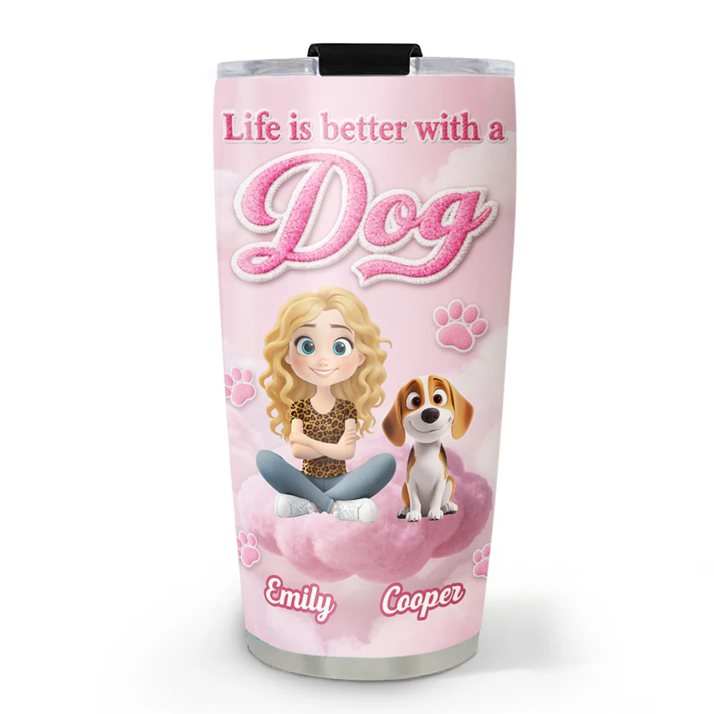 Paws Make Life Better - Personalized Custom 3D Inflated Effect Tumbler
