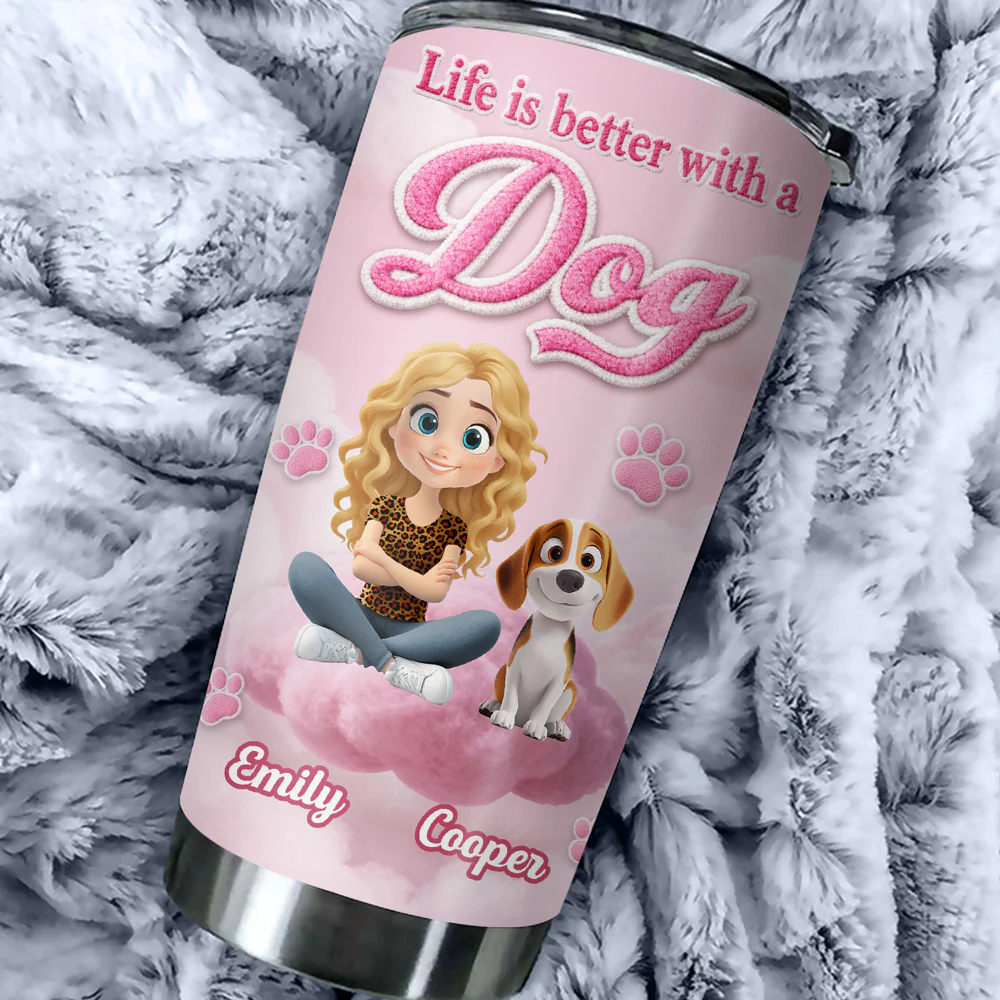 Paws Make Life Better - Personalized Custom 3D Inflated Effect Tumbler - Image 2