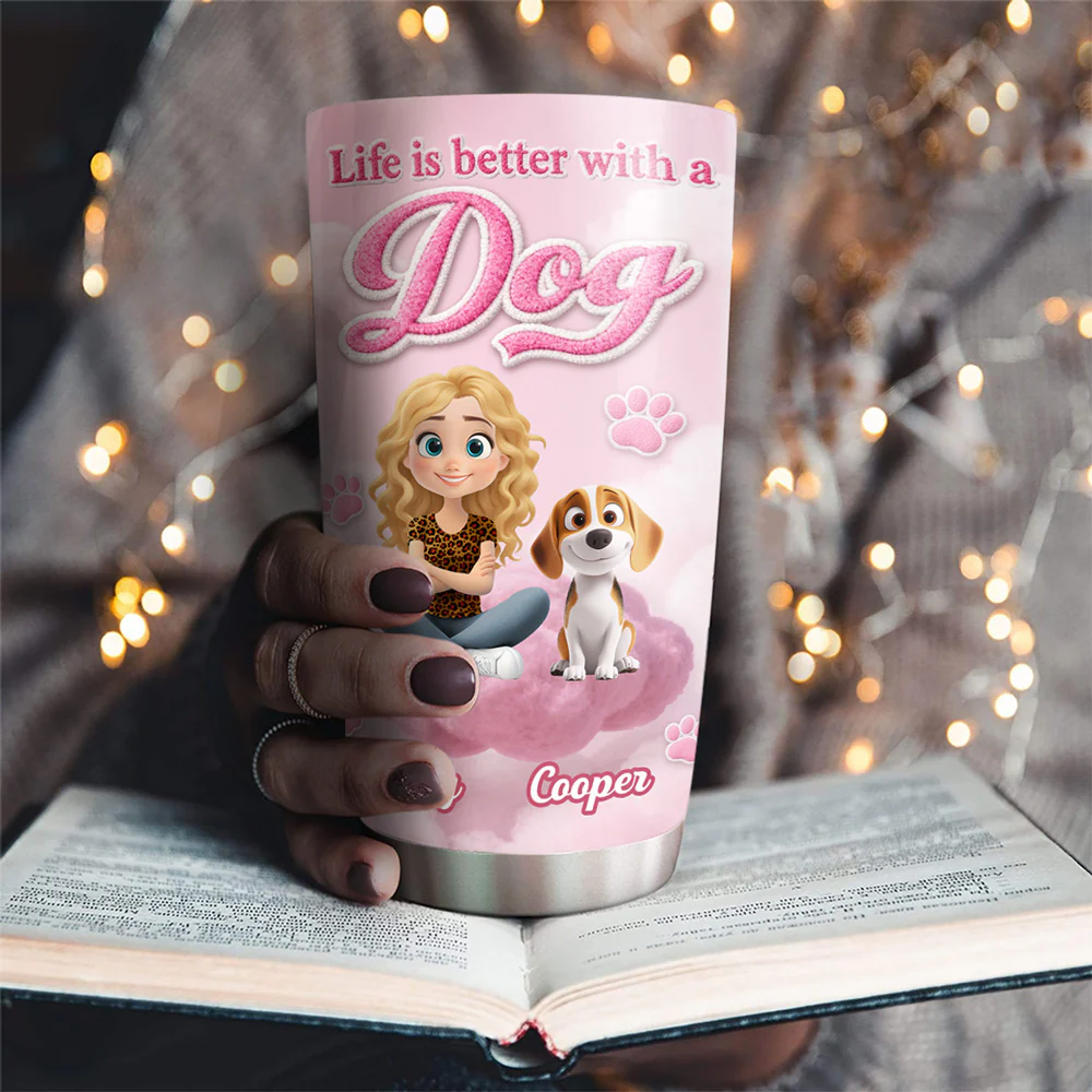 Paws Make Life Better - Personalized Custom 3D Inflated Effect Tumbler - Image 3