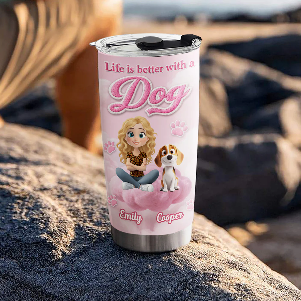Paws Make Life Better - Personalized Custom 3D Inflated Effect Tumbler - Image 5
