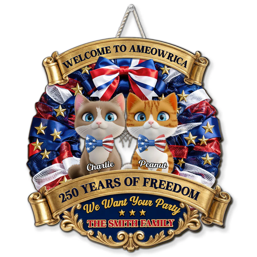 Paws Of Freedom 250 - Personalized Custom Wood Sign