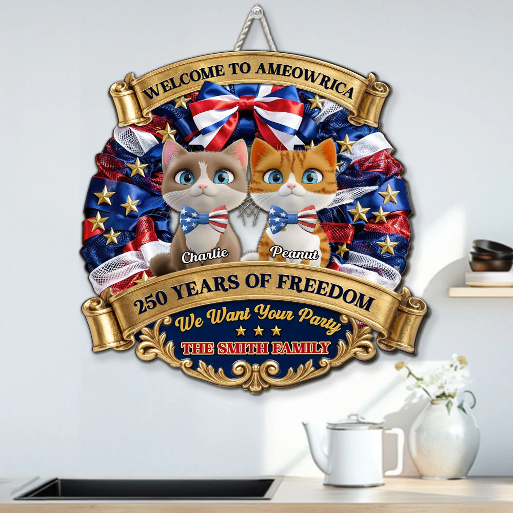 Paws Of Freedom 250 - Personalized Custom Wood Sign - Image 2