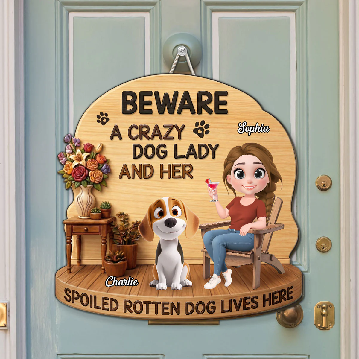 Paws Off My Kingdom - Personalized Custom 3D Effect Wood Sign - Image 2