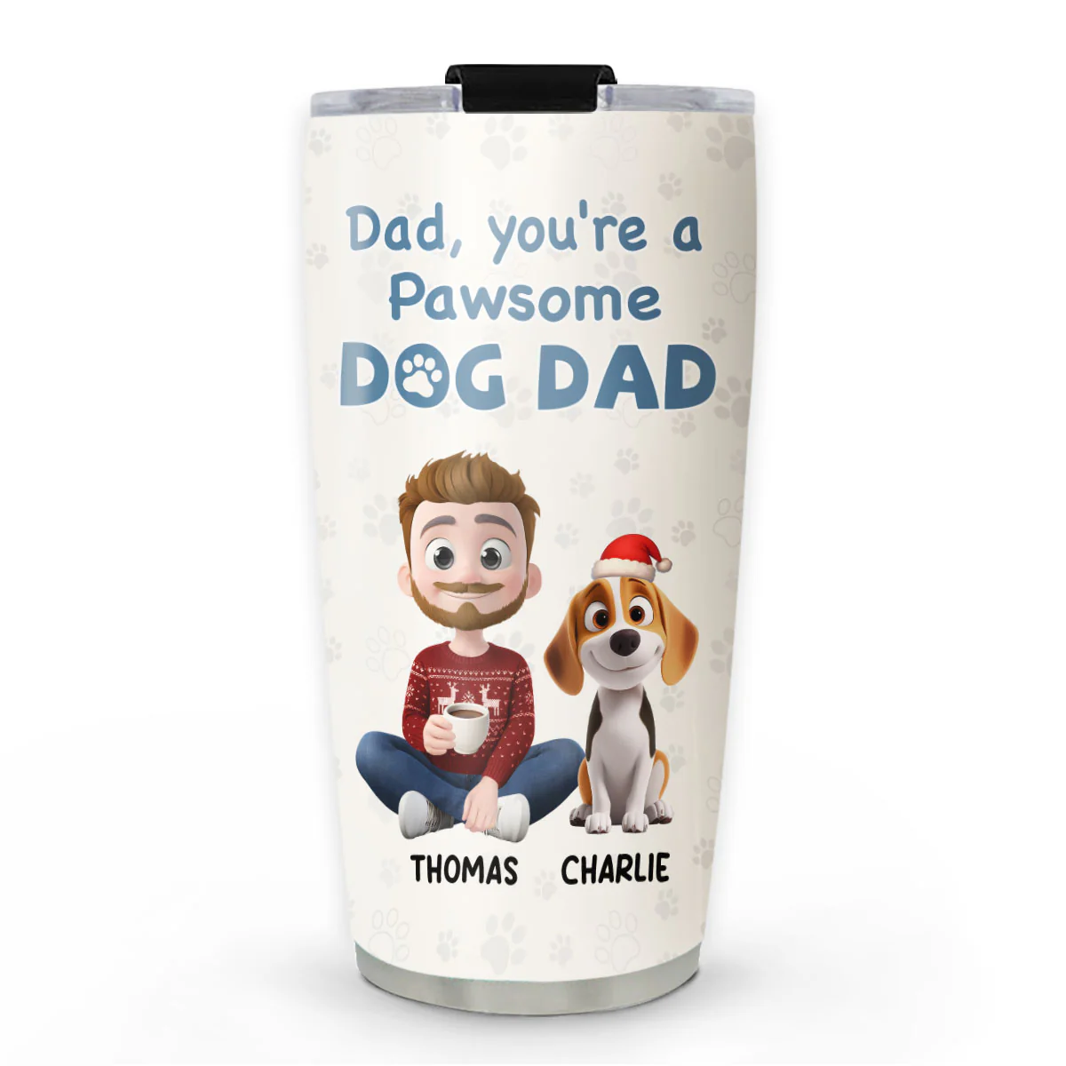 Pawsome Dog Parents - Personalized Custom Tumbler - Image 2