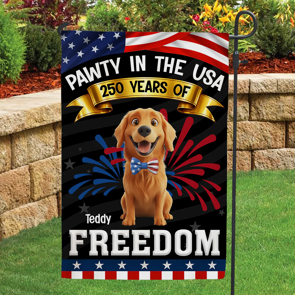 Pawty In The USA - Personalized Custom Flag - Image 2