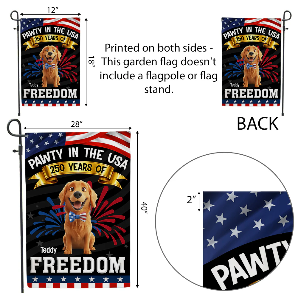 Pawty In The USA - Personalized Custom Flag - Image 4