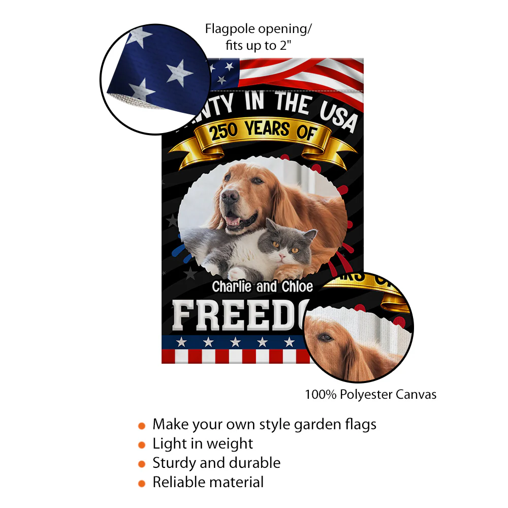 Pawty In The USA With Photo - Personalized Custom Flag - Image 7