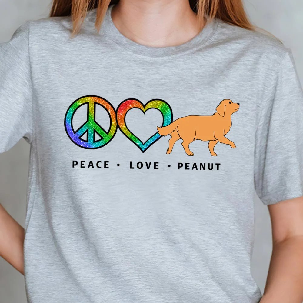 Peace Love Dog Pattern - Personalized Custom Unisex T-shirt - Image 5
