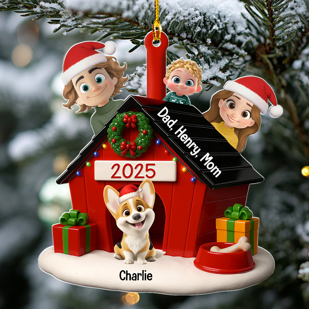 Peeking On You - Personalized Custom 3D Effect Acrylic Ornament - Image 3