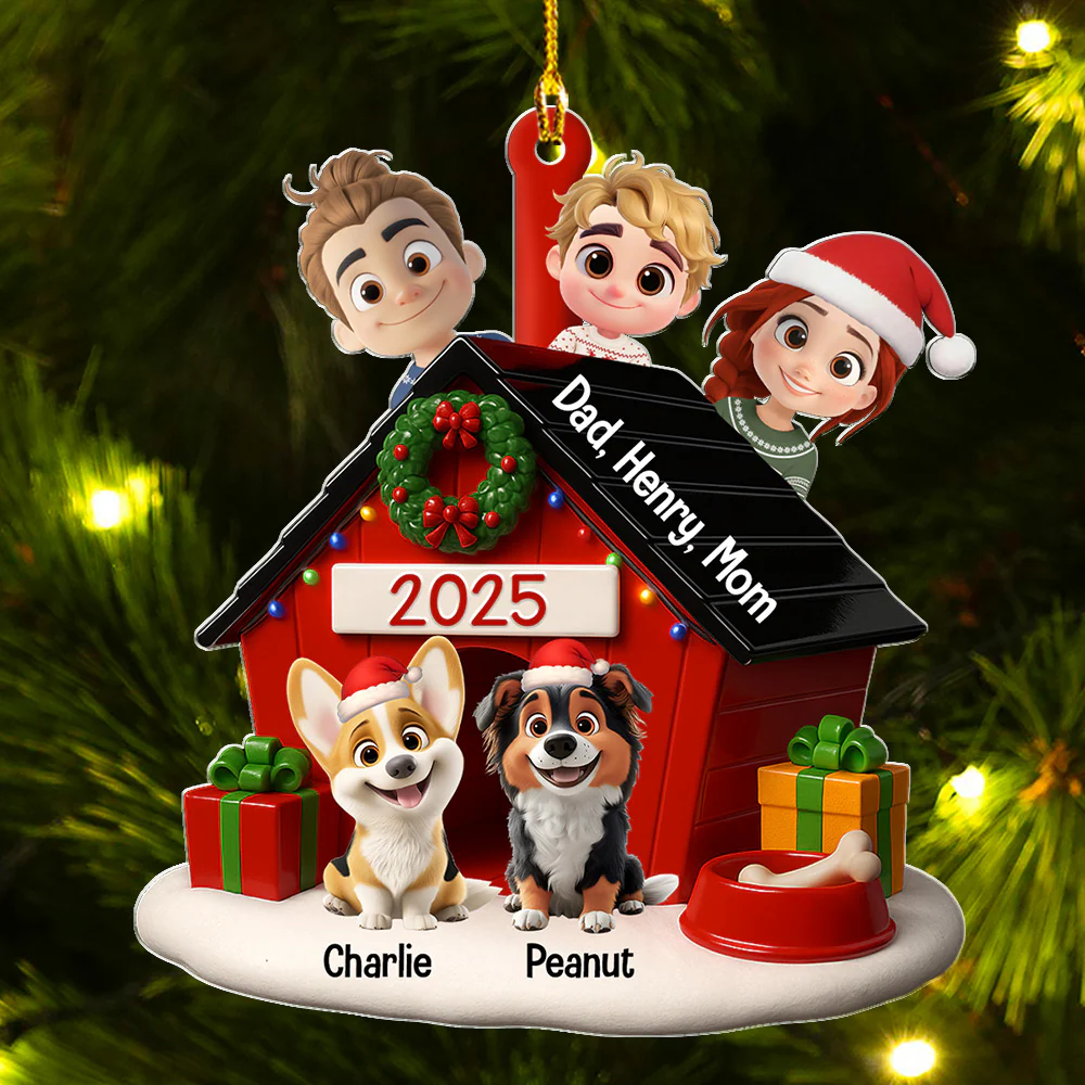 Peeking On You - Personalized Custom 3D Effect Acrylic Ornament - Image 4