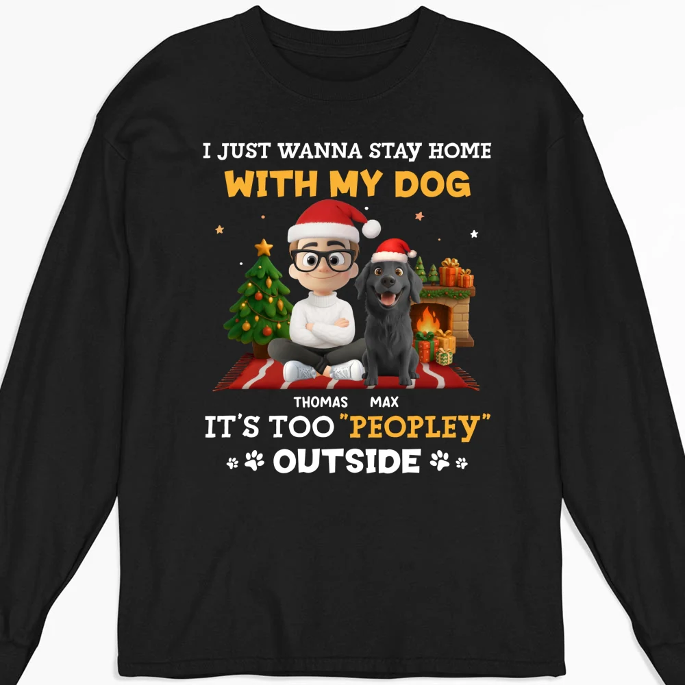 Peopley Cartoon Dog And Human - Personalized Custom Long Sleeve T-Shirt - Image 4