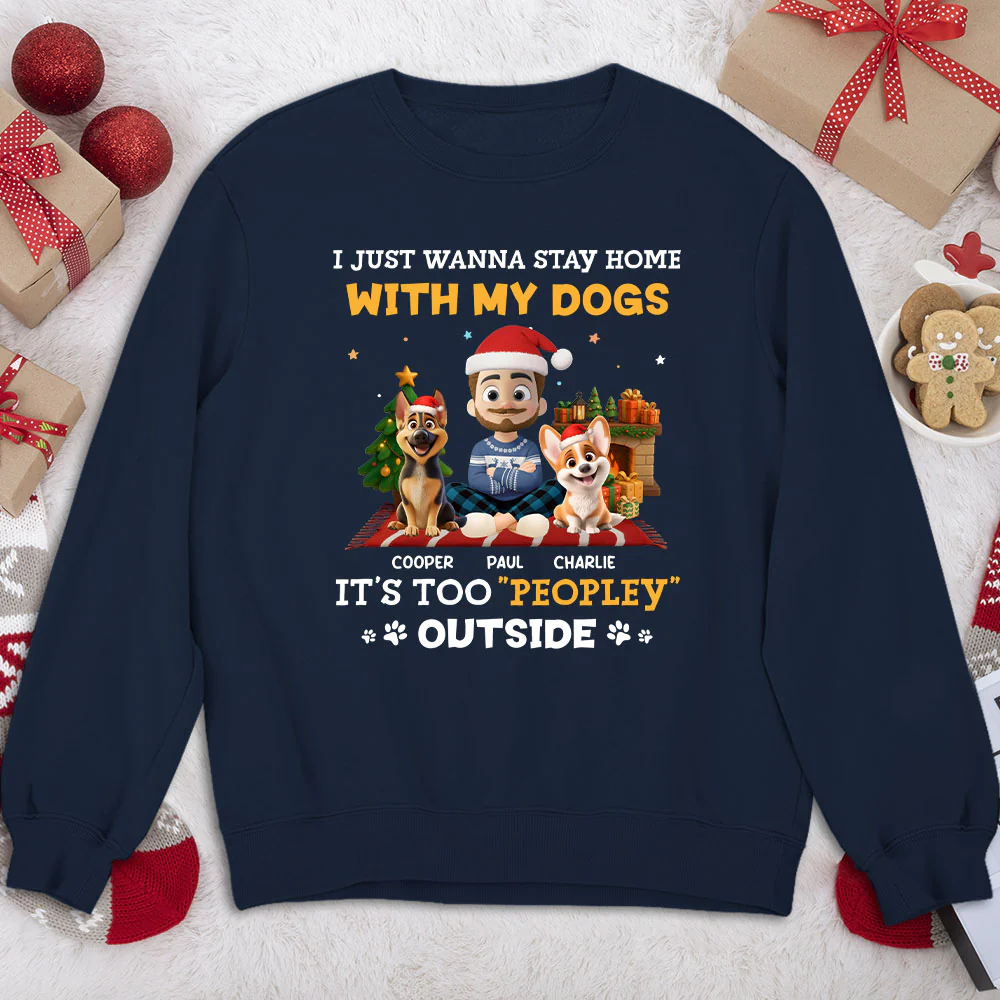 Peopley Cartoon Dog And Human - Personalized Custom Sweatshirt - Image 2