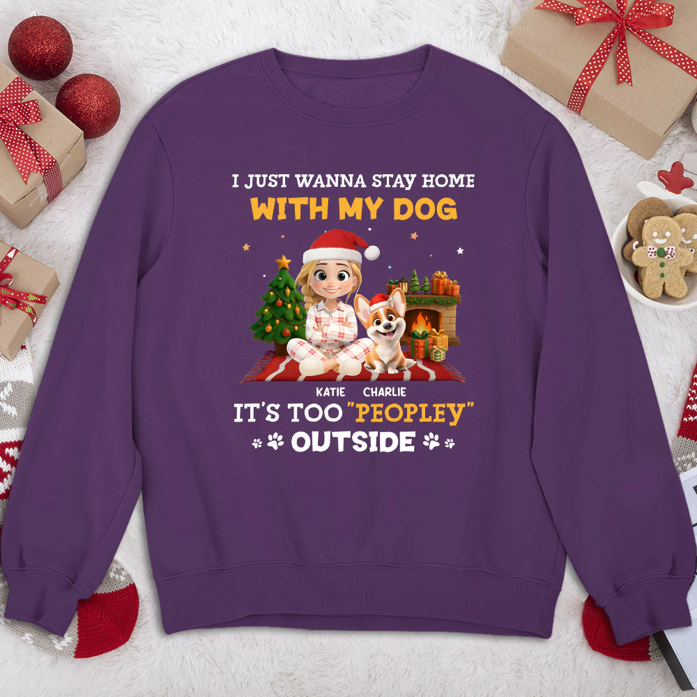 Peopley Cartoon Dog And Human - Personalized Custom Sweatshirt - Image 3
