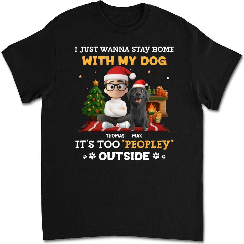 Peopley Cartoon Dog And Human - Personalized Custom Unisex T-Shirt - Image 6