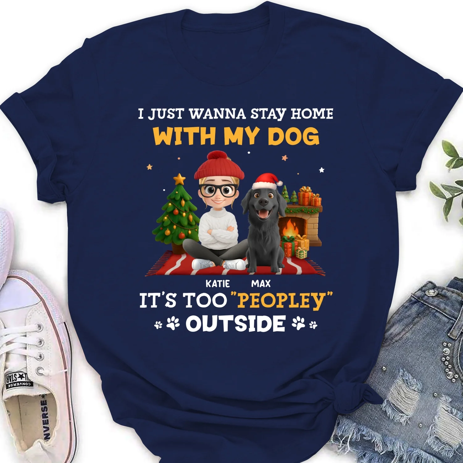 Peopley Cartoon Dog And Human - Personalized Custom Women's T-Shirt - Image 7